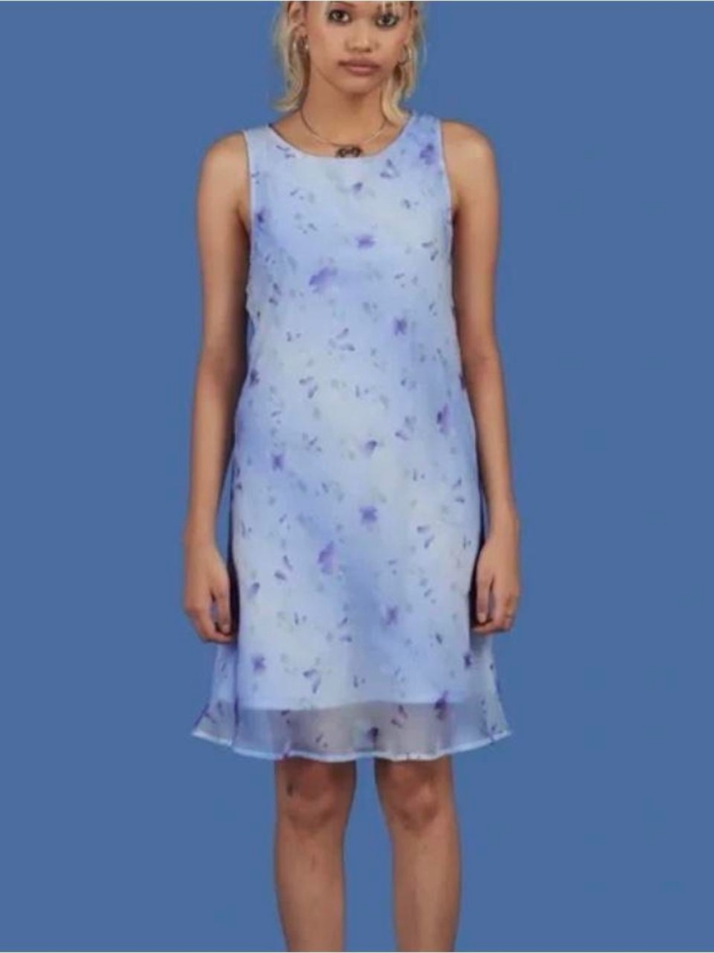 UNIF Lavender Sleeveless Floral Midi Dress